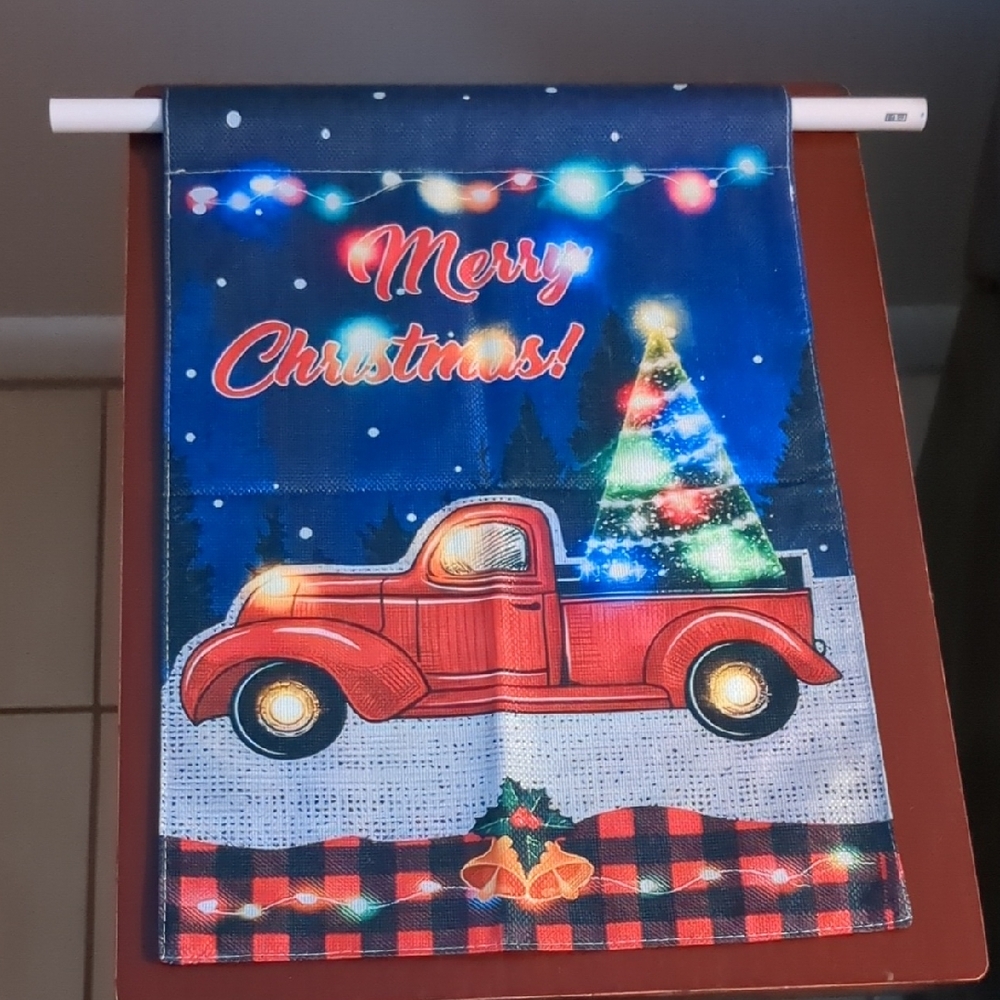 Christmas Red Truck Wall Hanging Farmhouse Holiday Decor Tapestry